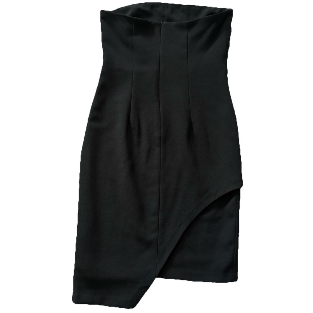 White House Black Market Strapless Black Sheath Dress 4 Asymmetrical Hem NWT - Picture 3 of 14